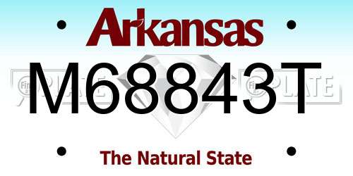 M68843T Arkansas License Plate