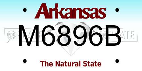M6896B Arkansas License Plate