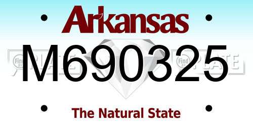 M690325 Arkansas License Plate