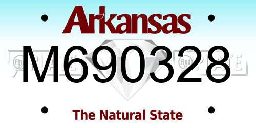 M690328 Arkansas License Plate