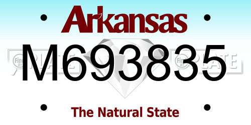 M693835 Arkansas License Plate