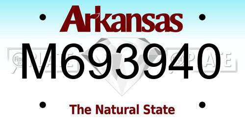 M693940 Arkansas License Plate