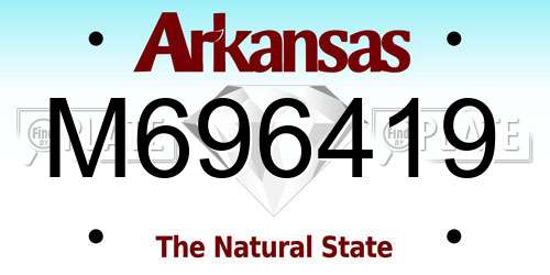 M696419 Arkansas License Plate