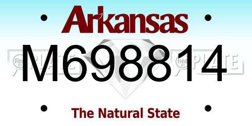 M698814 Arkansas License Plate