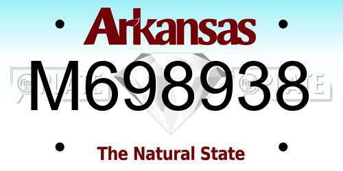 M698938 Arkansas License Plate