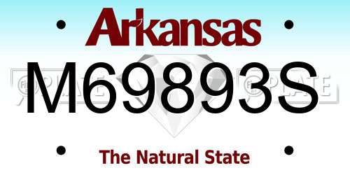 M69893S Arkansas License Plate