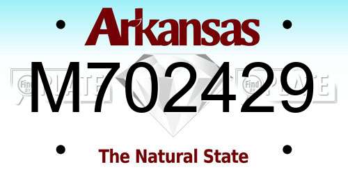 M702429 Arkansas License Plate