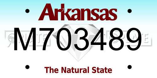 M703489 Arkansas License Plate