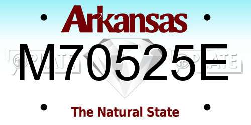 M70525E Arkansas License Plate