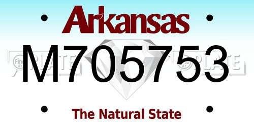 M705753 Arkansas License Plate