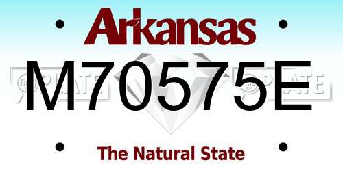 M70575E Arkansas License Plate