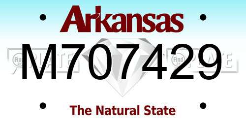 M707429 Arkansas License Plate