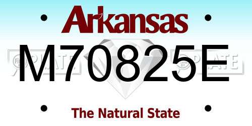 M70825E Arkansas License Plate