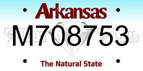 M708753 Arkansas License Plate