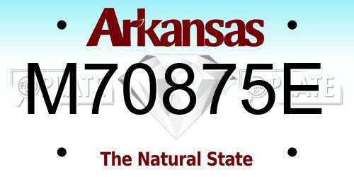 M70875E Arkansas License Plate