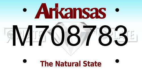 M708783 Arkansas License Plate