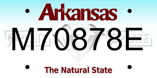 M70878E Arkansas License Plate