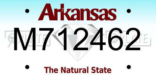 M712462 Arkansas License Plate