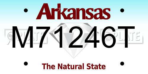 M71246T Arkansas License Plate