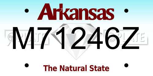 M71246Z Arkansas License Plate