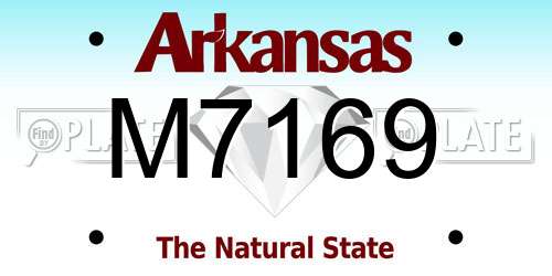 M7169 Arkansas License Plate
