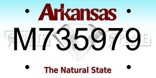 M735979 Arkansas License Plate