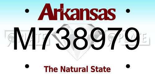 M738979 Arkansas License Plate