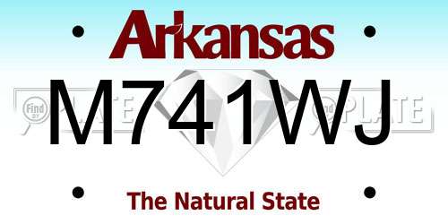 M741WJ Arkansas License Plate