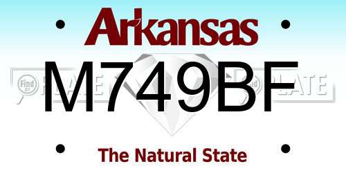 M749BF Arkansas License Plate