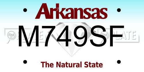 M749SF Arkansas License Plate