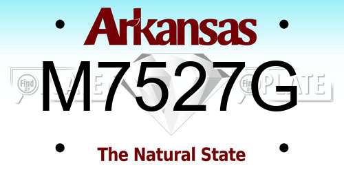 M7527G Arkansas License Plate