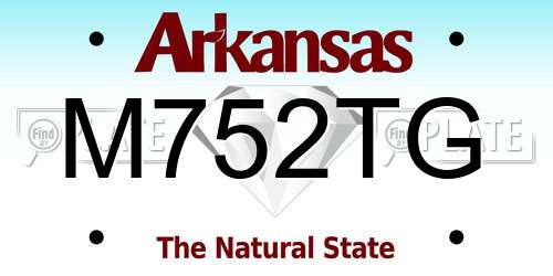 M752TG Arkansas License Plate