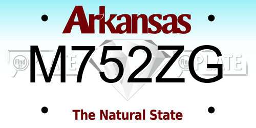 M752ZG Arkansas License Plate