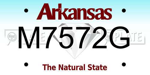 M7572G Arkansas License Plate