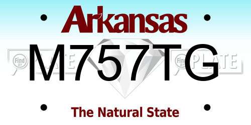 M757TG Arkansas License Plate