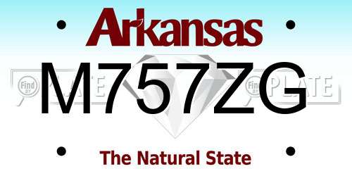 M757ZG Arkansas License Plate