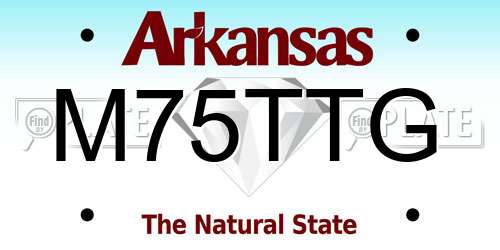 M75TTG Arkansas License Plate