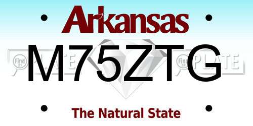M75ZTG Arkansas License Plate