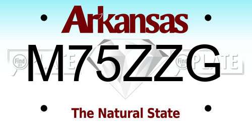 M75ZZG Arkansas License Plate