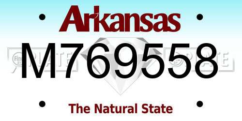 M769558 Arkansas License Plate