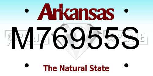 M76955S Arkansas License Plate