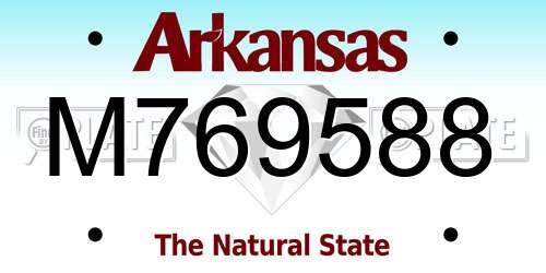 M769588 Arkansas License Plate