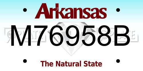 M76958B Arkansas License Plate