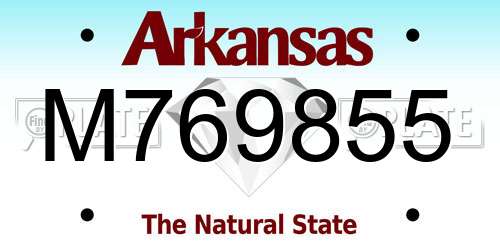 M769855 Arkansas License Plate