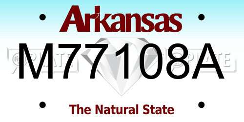 M77108A Arkansas License Plate