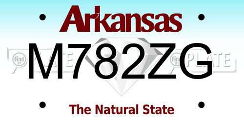 M782ZG Arkansas License Plate