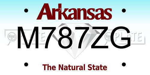 M787ZG Arkansas License Plate