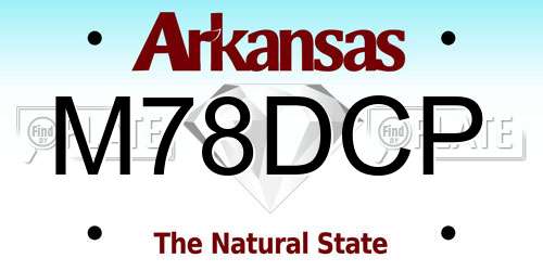 M78DCP Arkansas License Plate