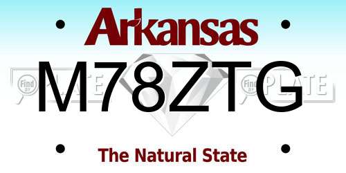 M78ZTG Arkansas License Plate