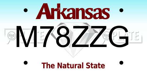 M78ZZG Arkansas License Plate